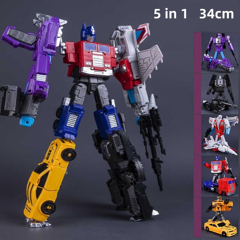 HAIZHIXING NEW 5 IN 1 Transformation Classic Devastator Model Perfect Toys G1 Robot Car Aircraft Tank Model Anime Action Figure Kids