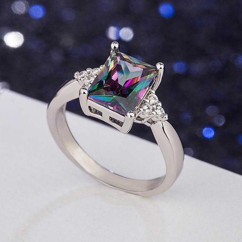 Sace Gems Классическое кольцо из медного сплава с цветным цирконием, женские ювелирные изделия, свадебный подарок для вечеринки