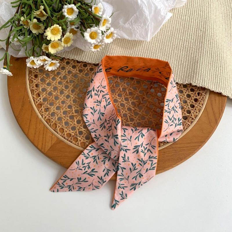 Silk Scarf, Long Strip, High-end New Shirt, Scarf, Tied Bag, Ribbon, Floral Headscarf, Headband, Tied Hair Streamer.