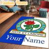 Custom Name Blackburn Rovers Fc Crest Rug Office Rug Chair Mat Non Slip Carpet Rugs for Bedrooms Dining Room Living Room Home Decor gifts