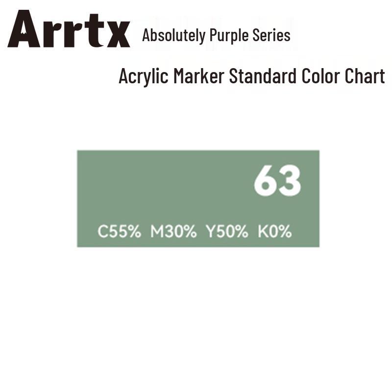 Arrtx Ataishi Акриловый маркер с мягким наконечником, 1 шт., Абсолютно фиолетовый, Стиль A/B, 30 цветов, Водонепроницаемый, Быстросохнущий, Непрозрачный.