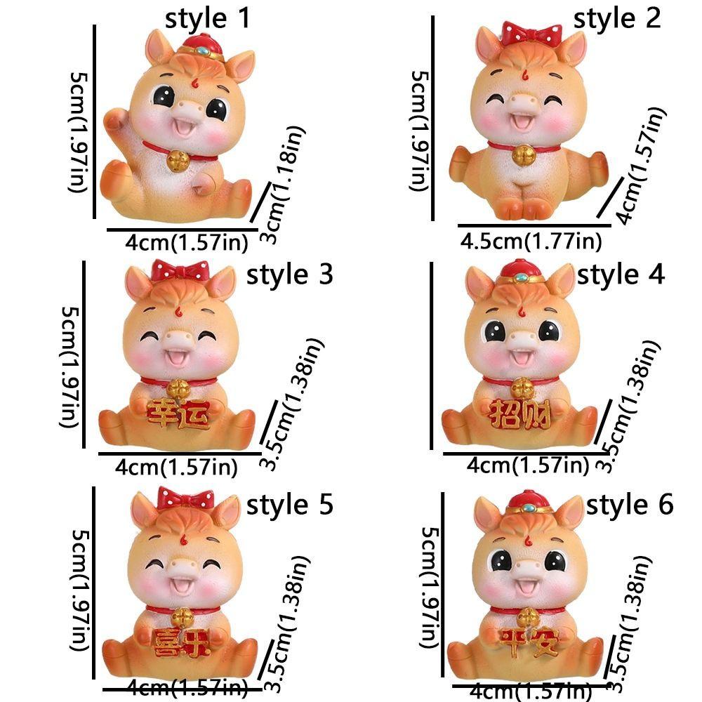 Lifelike 2026 Horse Year Figurines Resin Horse Statue Zodiac Horse Mascot New Year Gift