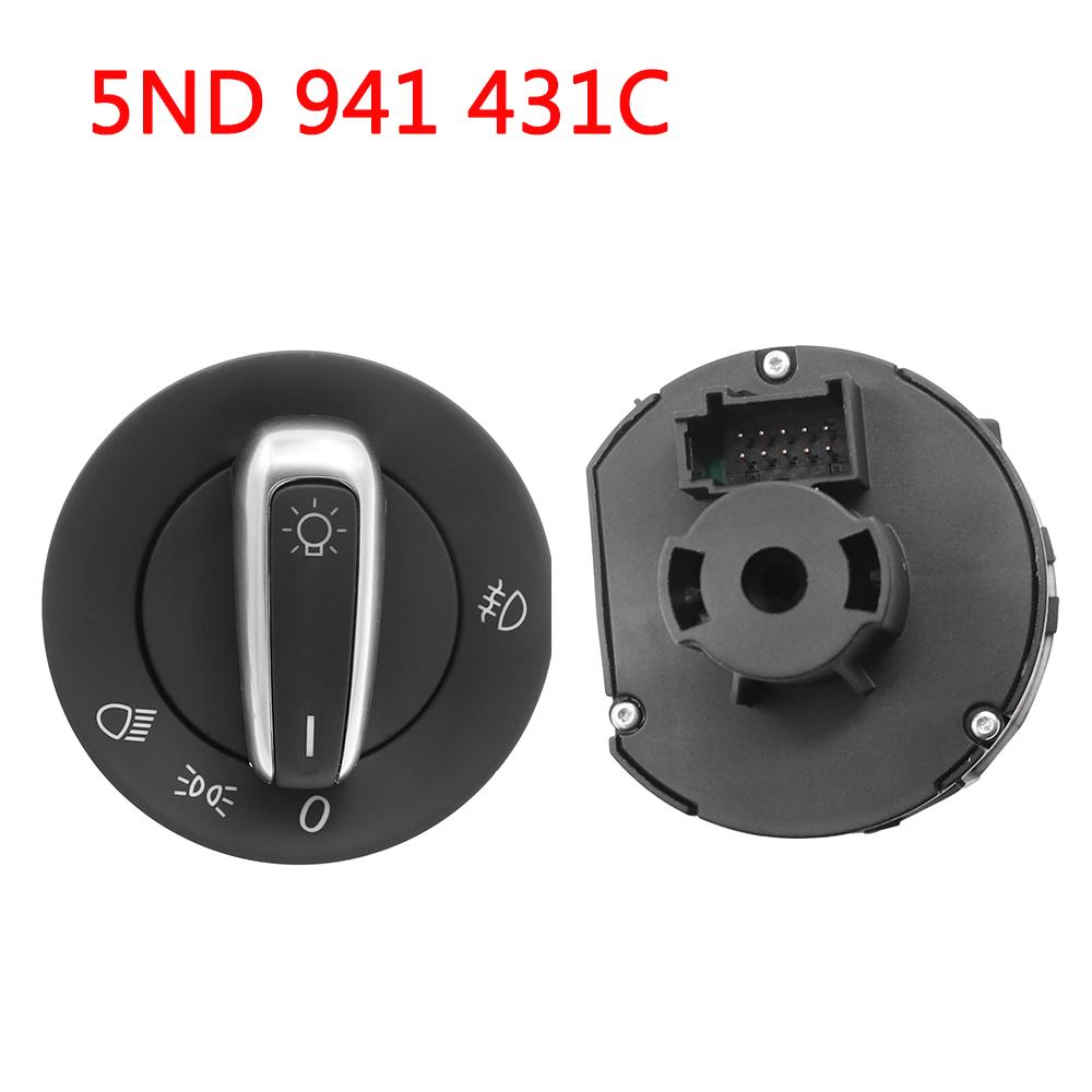 5ND941431A 5ND941431B 5ND941431C для VW Golf Jetta MK5 MK6 GTI Passat B6 B7 CC Touran Caddy Tiguan Автомобильный хромированный переключатель фар