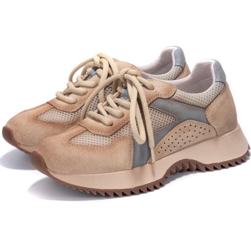 Весенняя кожаная женская удобная и универсальная модная платформа повседневная обувь женская