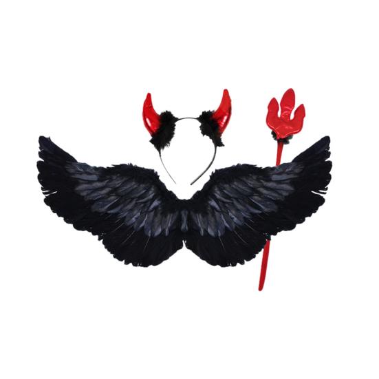 Косплей Крыло ангела Детский набор крыльев ангела с повязкой на голову и волшебной палочкой феи