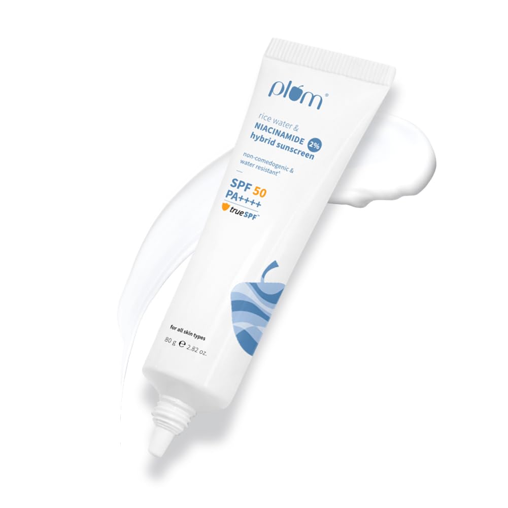 Слива 2% Солнцезащитный крем с Ниацинамидом SPF 50 PA+++ С Рисовой Водой | Водостойкость 4 часа | 3-кратное Уменьшение Загара и Осветляет | Без Белого Налета, Легкий, Без