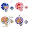 Hand-operated Mini Round Fan With Handle Portable Cloth Fan Cartoon Folding Round Fan  Summer