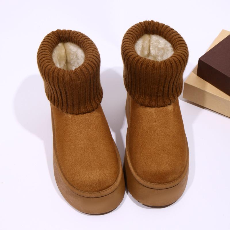 Korean Version of Fashion Knitted Wool Cuffed Cotton Boots Cotton Shoes Fashionable Snow Boots Cotton Shoes