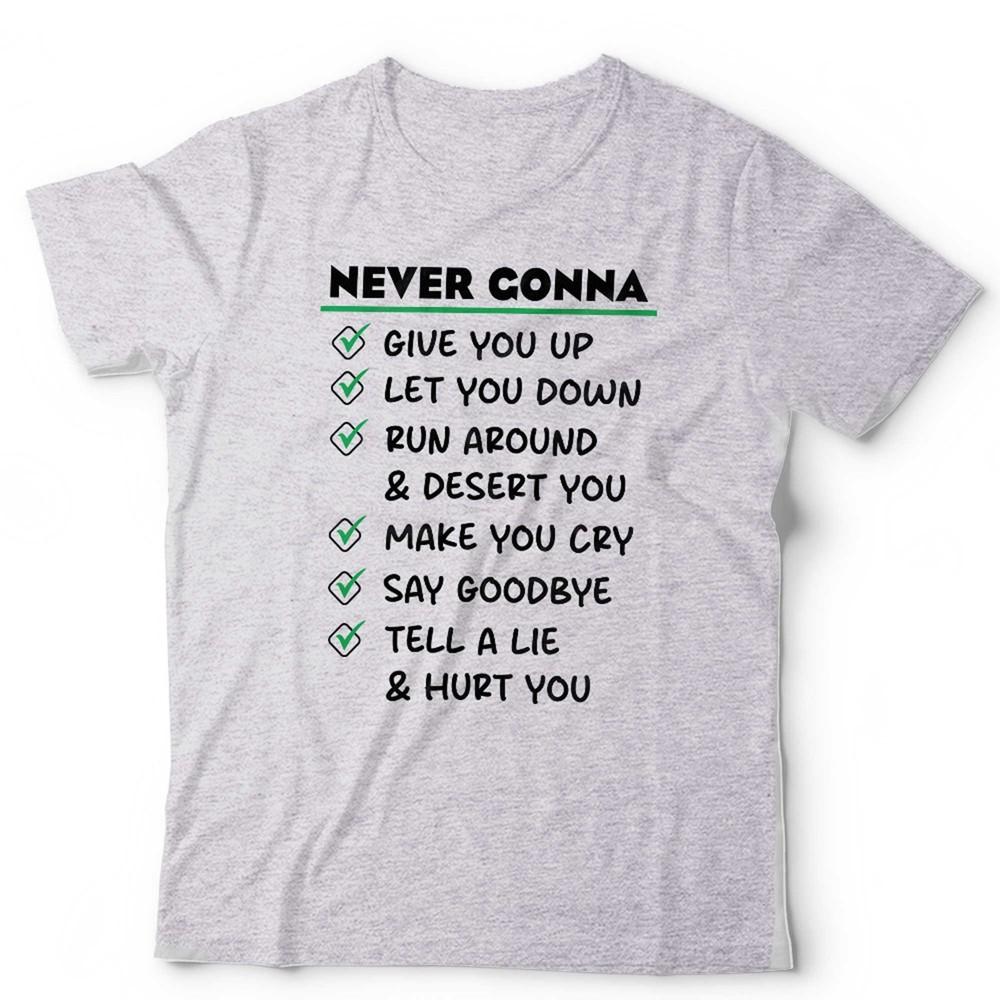 Футболка Рик Эстли Унисекс Never Gonna Give You Up Смешная с текстом Поп-музыка