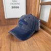Popular washed old cap embroidered letters show face small summer men's and women's big head circumference baseball cap