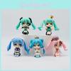 Cute Hatsune Miku Q Version Doll Figure 8.5cm Sitting Pose Pvc Toy For Collectors