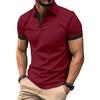 Men Tops Lapel Short Sleeve Casual Loose Fit Regular Style Tops