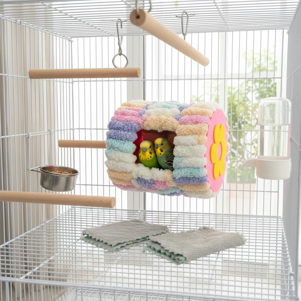 Parrot Thermal Nest Thickened Warm Bird Sleeping Bag With Sealed Design For Winter Use