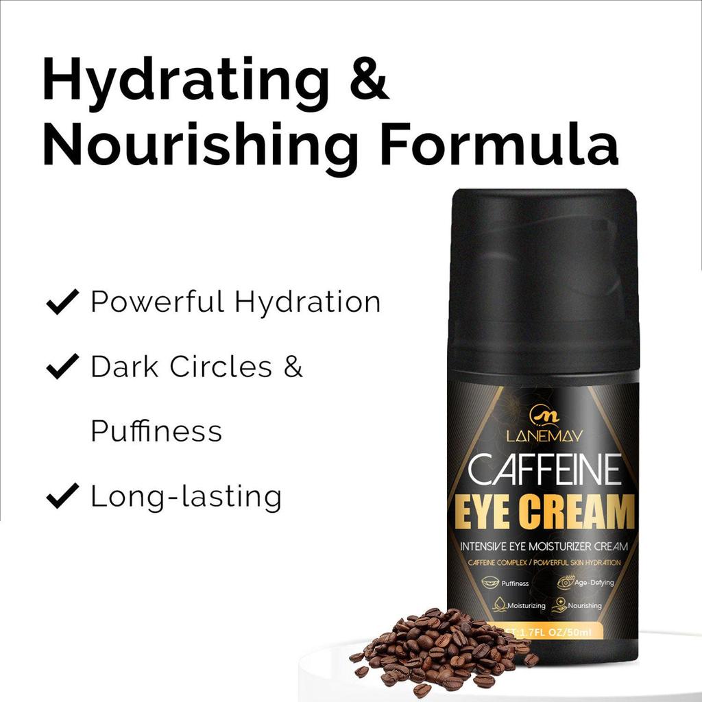 Крем для кожи вокруг глаз с кофеином устраняет отечность, уменьшает темные круги и мешки под глазами, разглаживает мелкие морщинки, подтягивает и увлажняет кожу