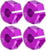 4Pcs 12mm Hex Wheel Hub Adapters – Universal for 1/10 RC Cars HSP Sakura – 5mm Height, Purple