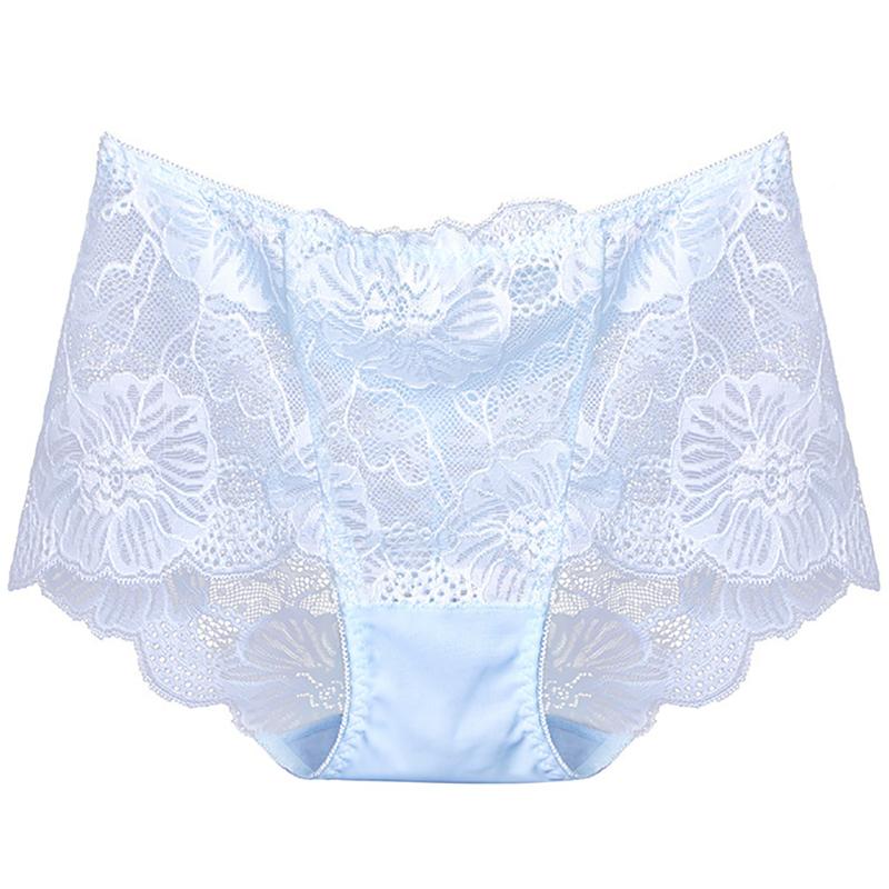 Women Plus Size Lace Panties Sexy High Waist Pants Seamless Butt Lifter Lingerie Female Flowers Mesh Breathable Briefs