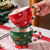 500ML Santa Claus Coffee Cup Cartoon Ceramic Table Top Mug Beautifully Embossed Breakfast Oat Drink Milk Mug Christmas Gift New