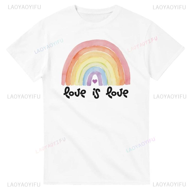 Pride Rainbow TShirt Retro Pride Love Is Love Gay Pride LGBT Unique Shortsleev New Arrival Oneck Streetwear Casual TShirt