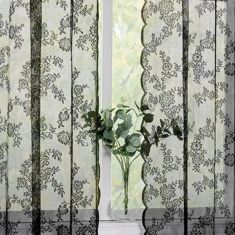 Transparent Door Curtain Wavy Edge Window Drape Shade Romantic Sheer Curtain Living Room
