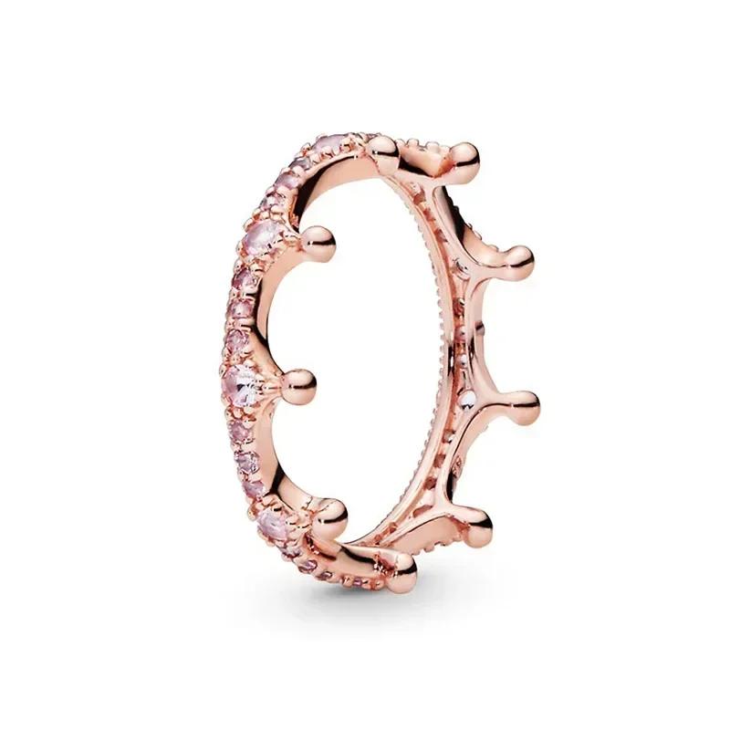 925 Sterling Silver Rose Gold Ring Hot Selling, Sparkling, Fashionable and Charming Crystal Ring, Women's Birthday Jewelry