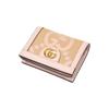 Gucci Ophidia Gold Tone Accessories Classic GG Pattern Print Canvas and Leather Wallet Women's Beige/Pink
