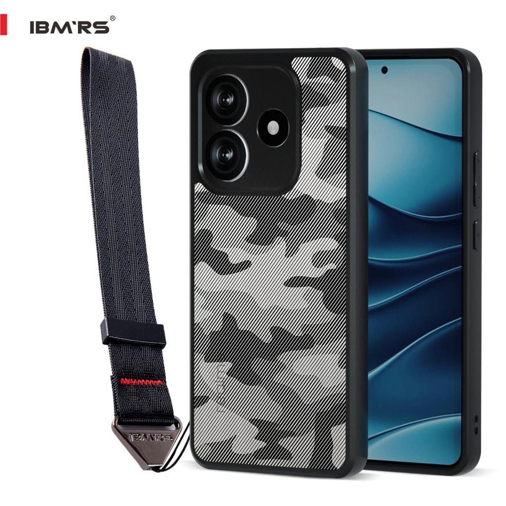 (Comes with wrist strap)Ibmrs for Xiaomi Redmi Note 14 4G case,ultra-sleek,raised edges protect camera & screen- Black camo