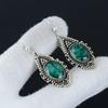 Beautiful Emerald Gemstone Earrings, 925 Sterling Silver Earring, Handmade Boho Silver Jewelry Dangle Earrings, Engagement Gifts