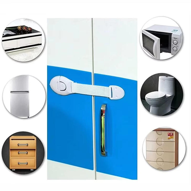 5pcs/10pcs White Safety Locks No-Drill Drawer and Door Latches Child Baby Safety Lock Cupboard Drawer Cabinet Door Fridge Security Protector Locks