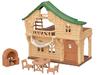 Sylvanian Families Дом для семейной поездки [Лесной захватывающий бревенчатый дом] CO-62 Игрушка, сертифицированная ST, Кукольный домик для детей от 3 лет и старше, Sylvanian Families, Epoch