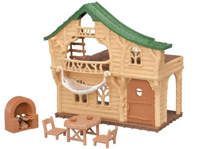 Sylvanian Families Дом для семейных поездок Захватывающий бревенчатый домик Игрушка, сертифицированная ST Mark Кукольный домик для детей от 3 лет и Sylvanian Epoch [Лесной дом] CO-62 и старше, Семьи,