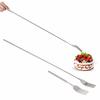 Extendable Fork Telescoping Spoon Stainless Steel Retractable Dinner Spoon Long-Handled Prank Fork Versatile Dining Tool for BBQ Camping