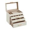 SONGMICS Jewelry Large Accessory Ring and Bracelet Storage Jewelry Glass Day JBC161W01 Box, Capacity, Case, 4-Tier Drawer, Box, Lid, Mother's Gift,