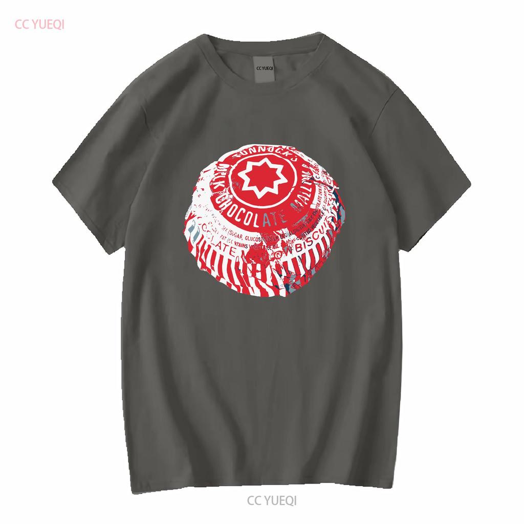 Tunnocks Tea Cake Pop Art White and Red Design T Shirt long or short sleeves vintage Washed designer clothes Comfortable