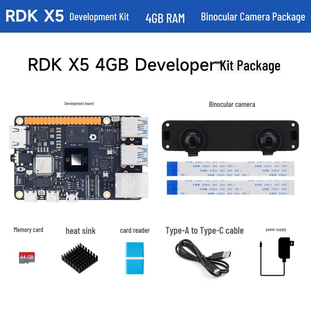 Набор для разработки RDK X5: Пирог из сладкого картофеля, Восьмиядерный, 4 ГБ/8 ГБ ОЗУ, 10 TOPs Производительность