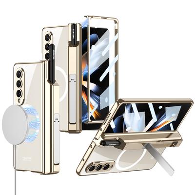 Чехол с магнитным покрытием и ручкой для телефона Samsung Galaxy Z Fold 4 5G, защита экрана камеры, противоударный чехол, Чехлы