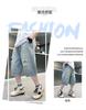 Boys' explosive streets, handsome and ripped denim shorts, new styles for children, big boys, boys, 5/7 shorts, trendy middle school students