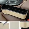 Leather Car Seat Gap Organizer Multifunction Console Crevice Filler Side Storage Box with Cup Holder Car Interior Storage Pocket