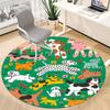 1PC Dogs Garden Office Round Area Rug, Indoor Mat Suitable For Office, Under Office Chairs Bedroom Living Room Home Decor, Room Decos051