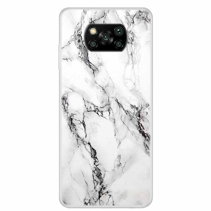 Чехол для Poco X3 Pro X3 NFC 6.67" Прозрачный Мраморный Мягкий ТПУ Силиконовый Задний Чехол для Телефона Xiaomi Poco X3 NFC Ударопрочный Fundas