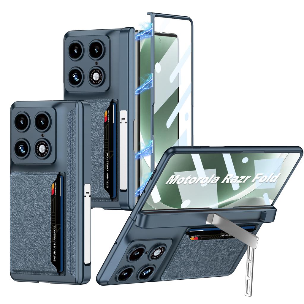 Чехол-книжка для складного мобильного телефона Motorola Razr Fold, кардхолдер, чехол для карт, встроенная подставка с пленкой, кожаный чехол