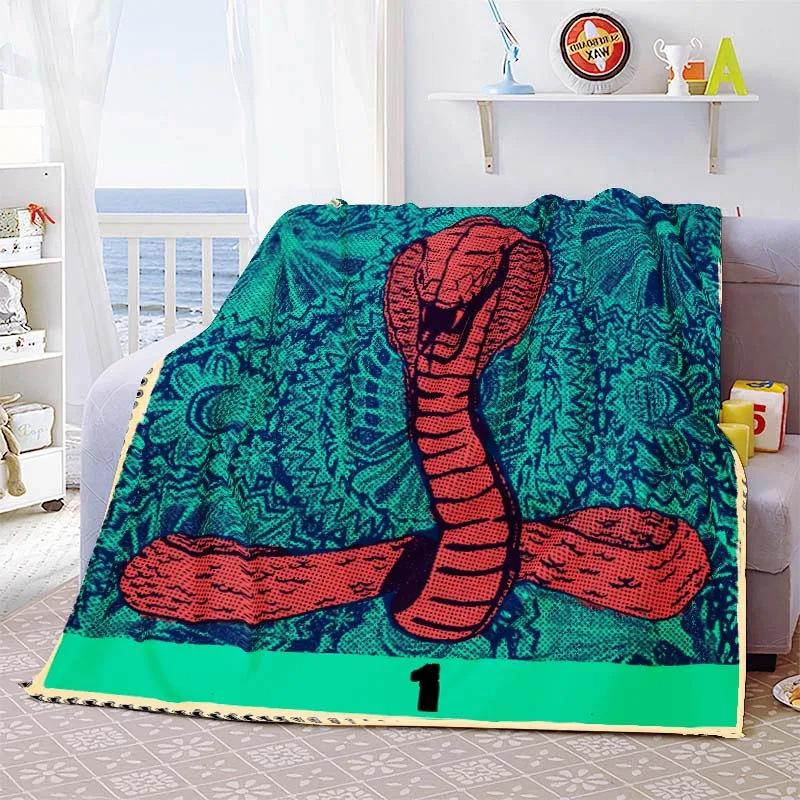 Cobra Theme Blanket Animal Print Flannel Blanket Soft Comfort Blanket Bedroom Living Room Decorative Blanket
