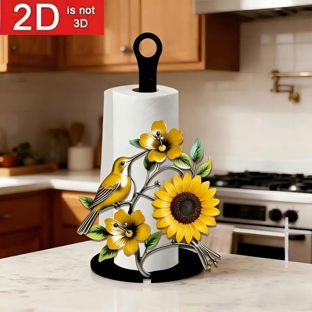 Halloween Witch Roll Paper Storage Holder 2D Flat Vertical Napkins Rack Living Room