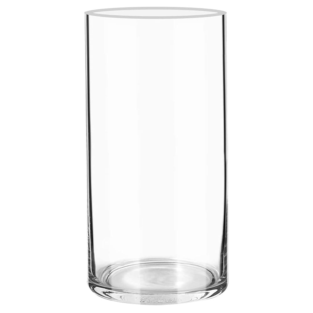 DARENYI Large Glass Vase, 40cm Tall, Clear, Cylindrical Flower Vase, Suitable for Decorating Living