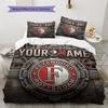 Custom Name,Feyenoord Rotterdam Pattern Bedding Home Decoration Birthday Gift ( 1 duvet cover + 2 pillowcase, without core),fan merchandise.