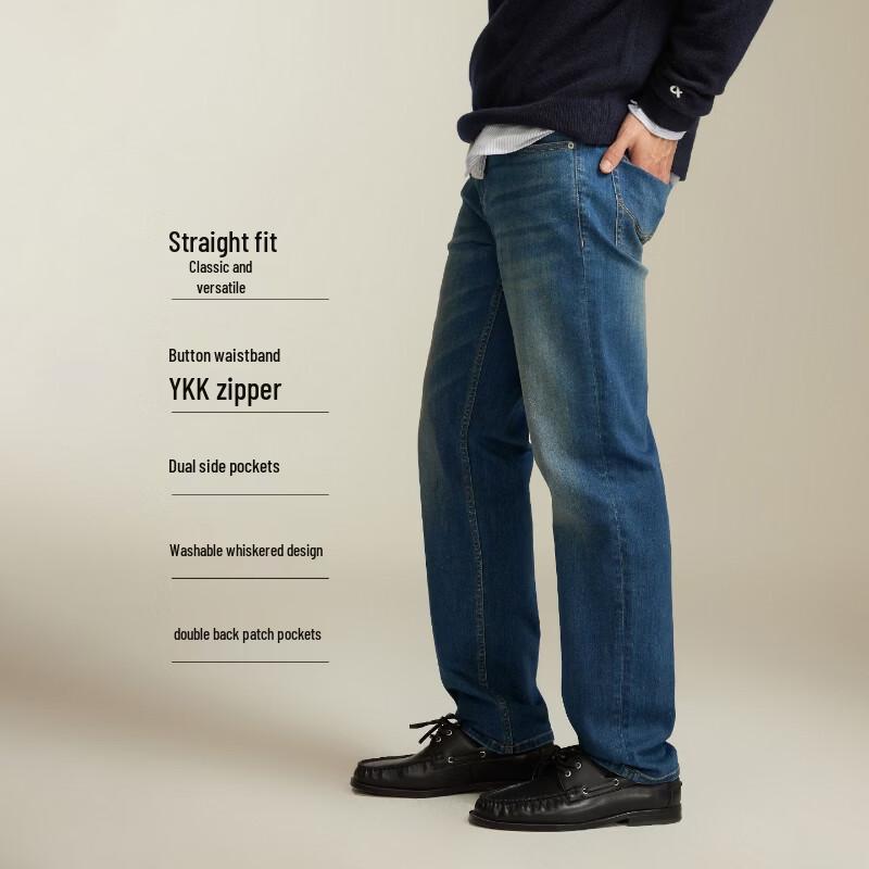 Мужские джинсы Jack & Jones Strong Elastic с прямым кроем, из стираного денима