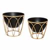 Set of 2 "Asco" Black Bamboo Imitation Metal Pots Atmosphera