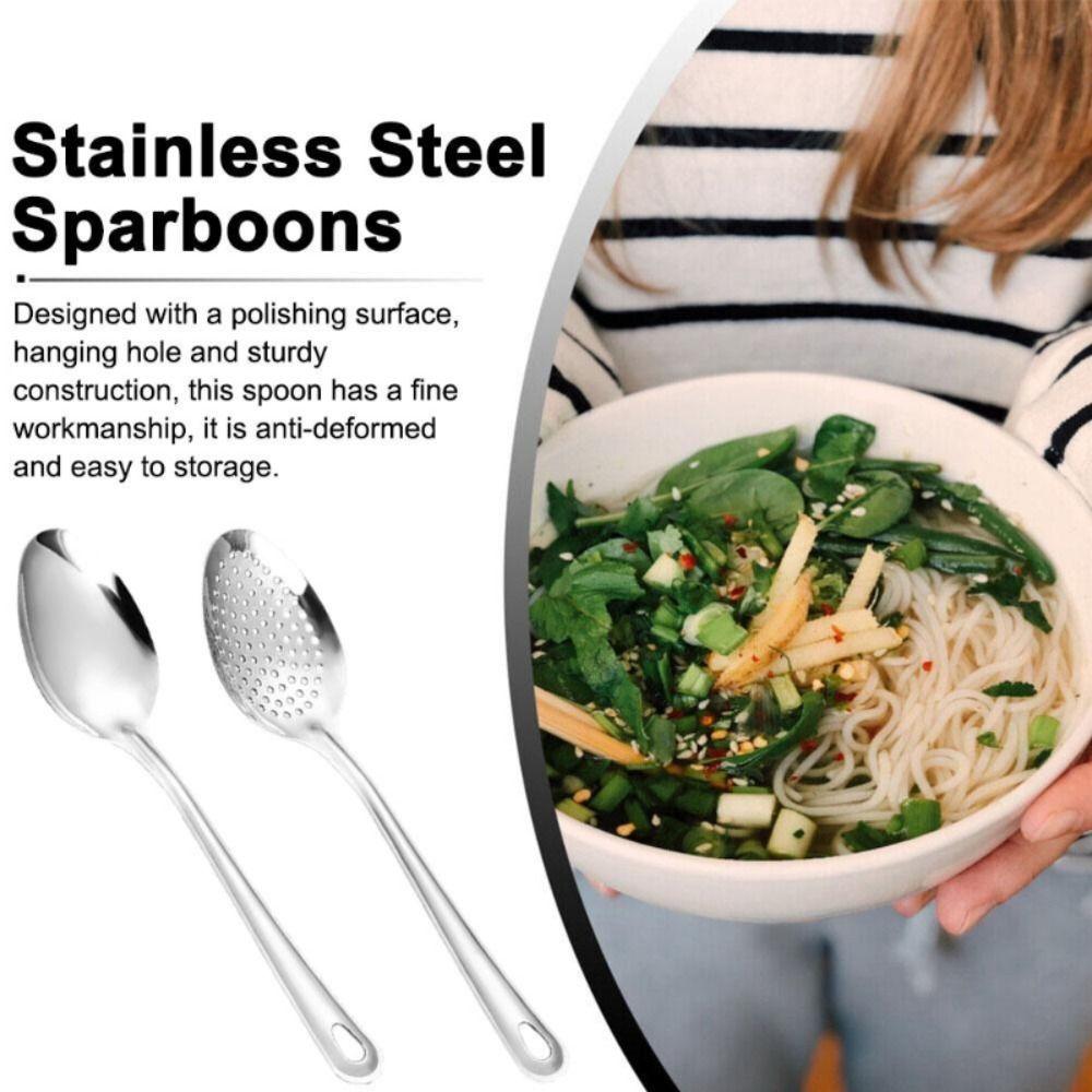 Large Colander Spoon Perforated Food Scoop Quality Serving Spoon Hotel