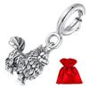 Silver pendant with a Pomeranian Spitz dog breed, silver 925 beads
