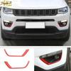 Подходит для Jeep Compass 2017- ABS Красный Накладка на полосу передней противотуманной фары 2 шт.