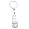 Stylish Rabbit Keychain Pendant Lovely Animal Shaped Keychains Flocking Keyring